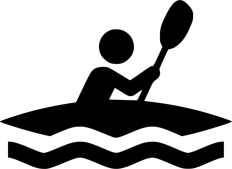 Kayaker Silhouette Graphic PNG with transparent background