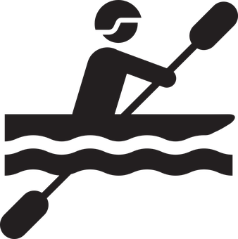 Kayaking Silhouette Icon PNG with transparent background