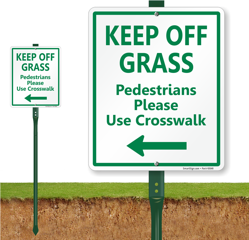 Keep Off Grass Signwith Arrow