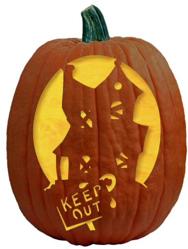 Keep Out - Jack-o'-lantern PNG with transparent background
