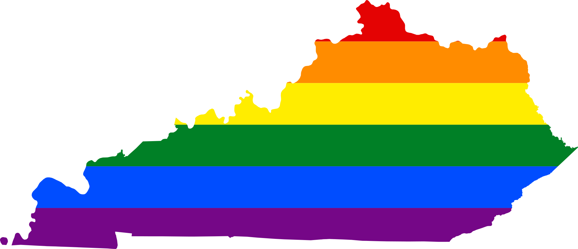 Lgbt Flag Map Of Kentucky - Lgbt Kentucky, HD Png Download PNG with transparent background