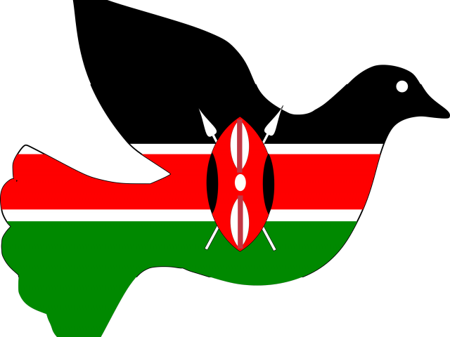 Kenya Flag Dove Silhouette PNG with transparent background