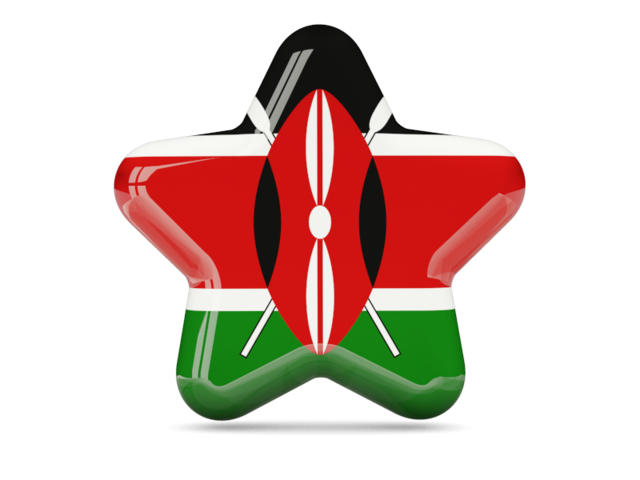 Kenya Flag Star Shape PNG with transparent background