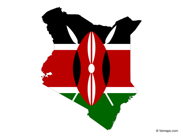 Kenya Mapand Flag Overlay PNG with transparent background