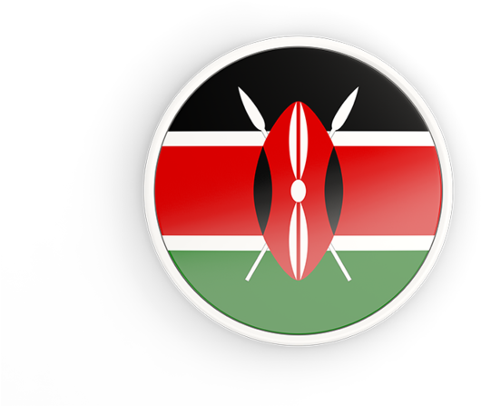 Kenyan_ Flag_ Button PNG with transparent background