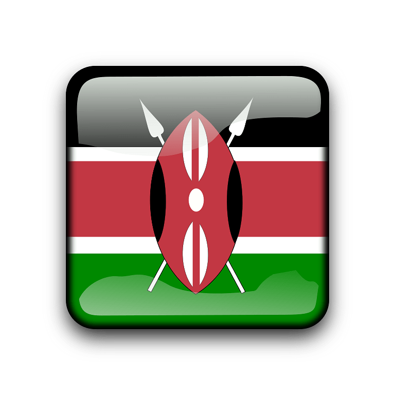 Kenyan Flag Button Graphic PNG with transparent background