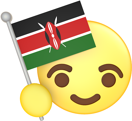 Kenyan Flag Emoji Smile PNG with transparent background