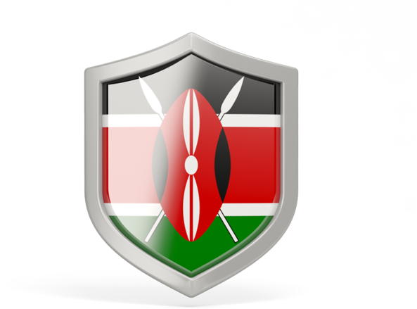 Kenyan Flag Shield Graphic PNG with transparent background