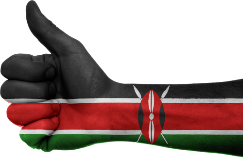 Kenyan Flag Thumbs Up Gesture PNG with transparent background