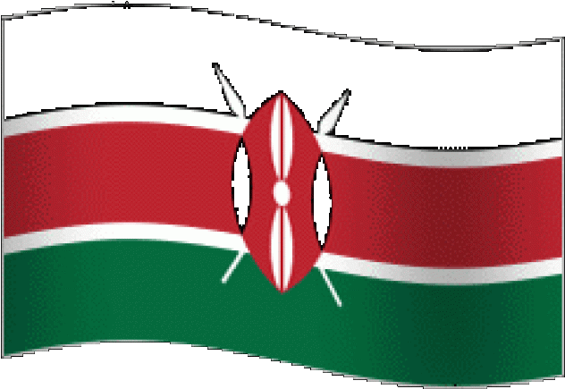 Kenyan Flag Waving PNG with transparent background