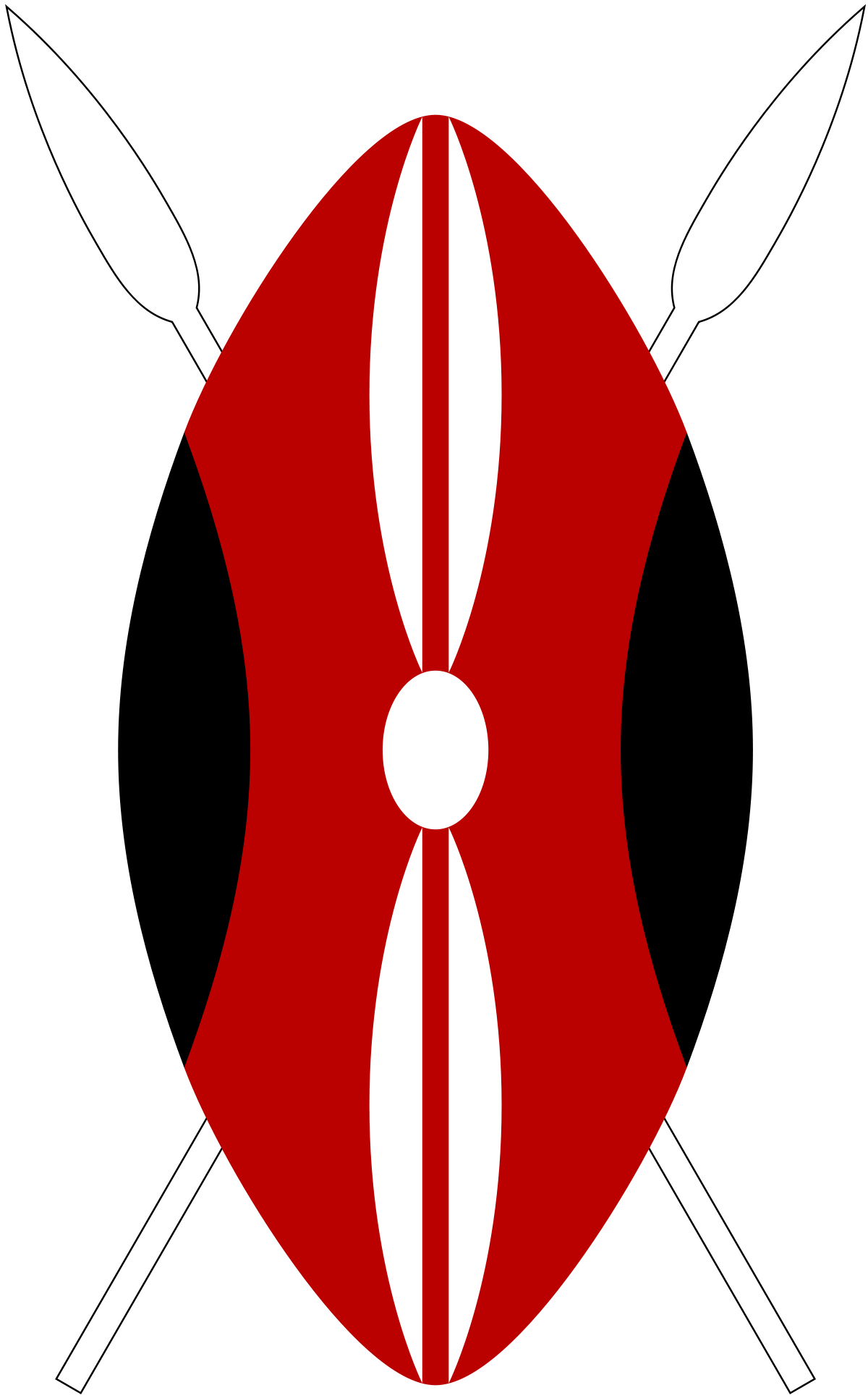 Kenyan Maasai Shieldand Spears PNG with transparent background