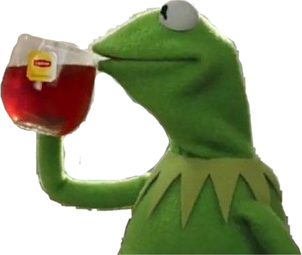 Kermit Drinking Tea Sticker, HD Png Download PNG with transparent background