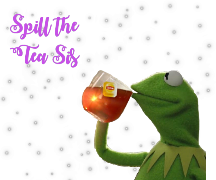 #kermit Spill The Tea #kermitthefrog #tea #meme - Kermit Sipping Tea Sticker, HD Png Download PNG with transparent background