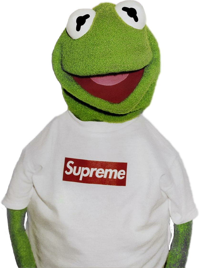 #memezasf #kermit #frog #kermitthefrog #bart #supreme - Kermit The Frog Supreme Hd, HD Png Download PNG with transparent background