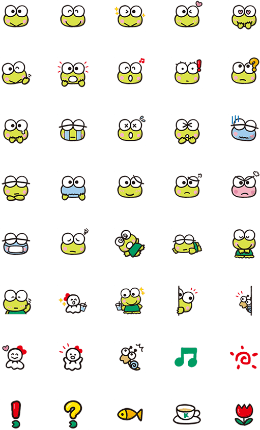 Keroppi Expressionsand Activities Icons