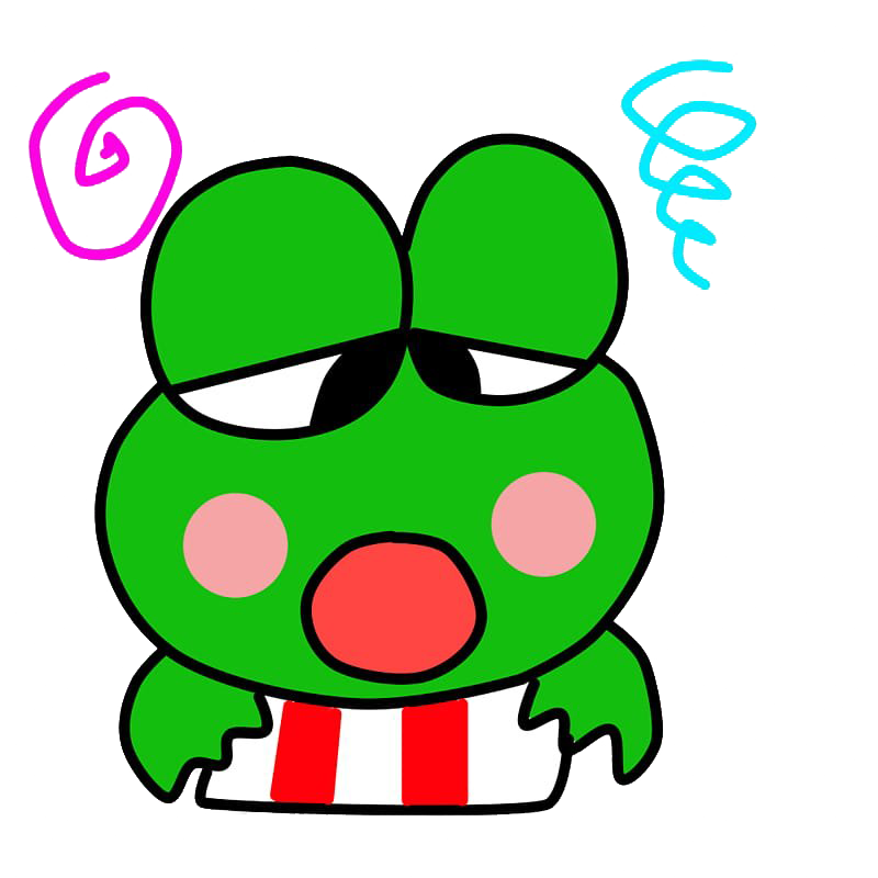 Keroppi Frog Character Illustration PNG with transparent background