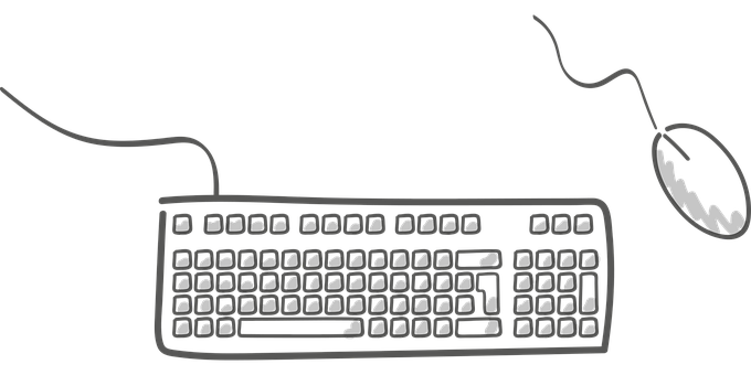Keyboardand Mouse Silhouette PNG with transparent background