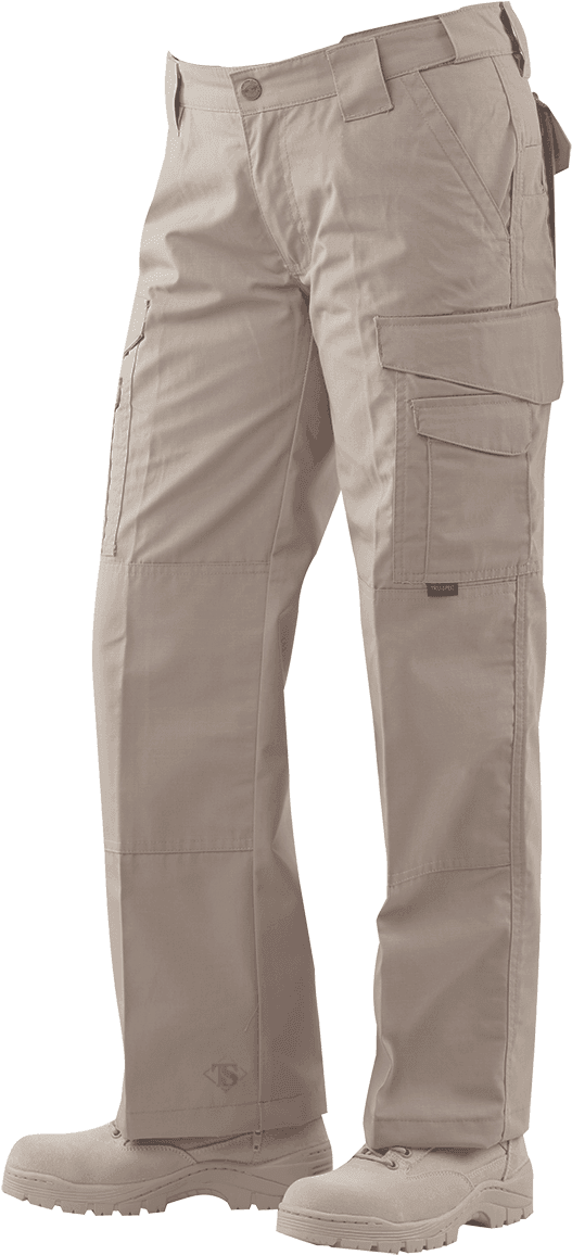 Khaki Cargo Pants Standing PNG image with a transparent background, free high-resolution download