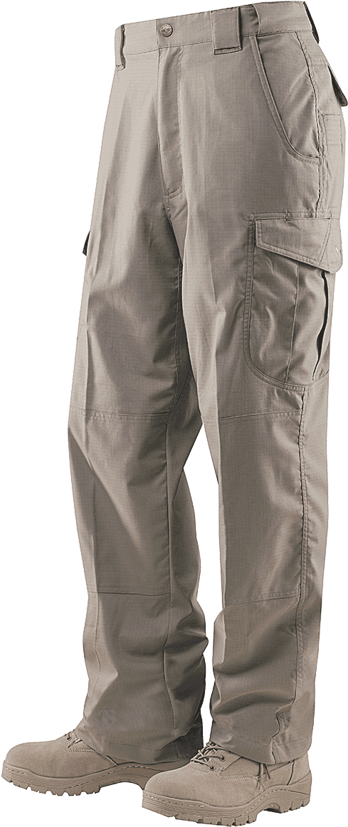 Khaki Cargo Pants Standing PNG image with a transparent background, free high-resolution download