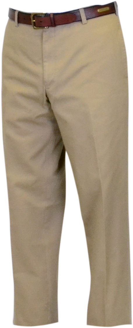 Khaki Pantswith Brown Belt PNG with transparent background