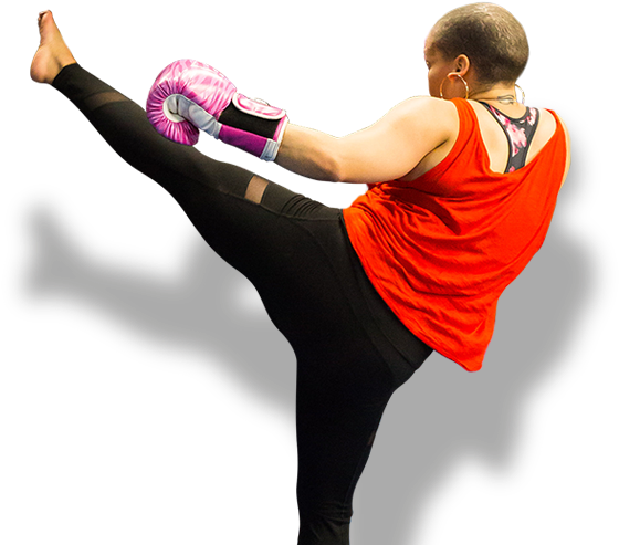 Kickboxer Performing High Kick PNG with transparent background