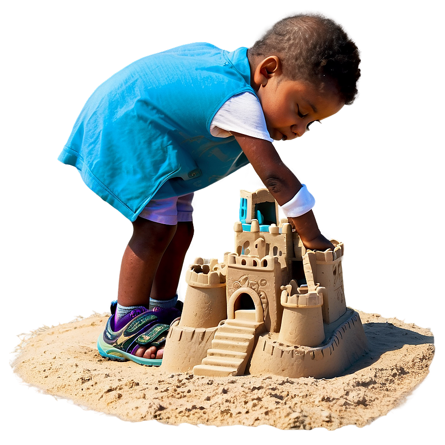 Kid Building Sandcastle Png 54