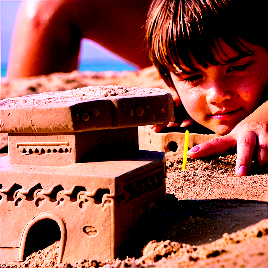 Kid Building Sandcastle Png Gqn75