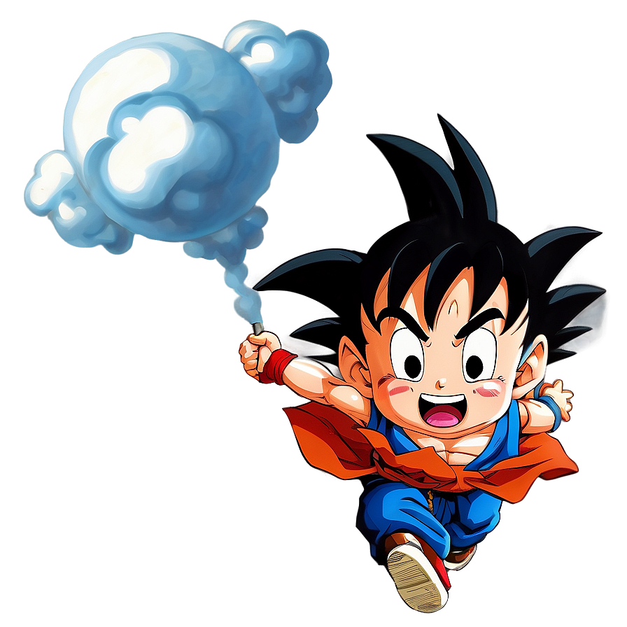 Kid Goku Flying Nimbus PNG 04292024 PNG with transparent background