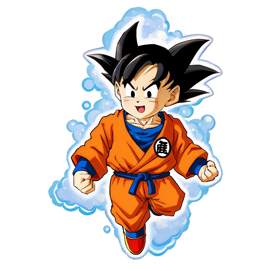 Kid Goku Flying Nimbus PNG cqs89 PNG with transparent background