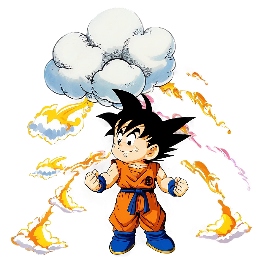 Kid Goku Flying Nimbus PNG wlp85 PNG with transparent background