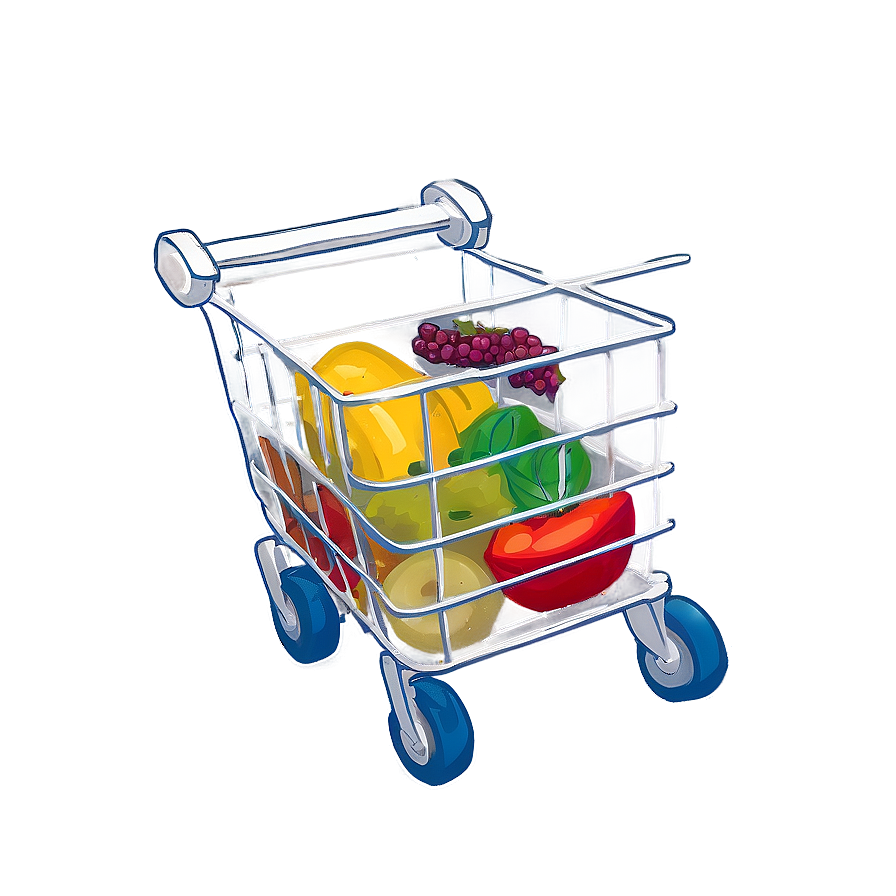 Kid's Grocery Cart Png 06282024