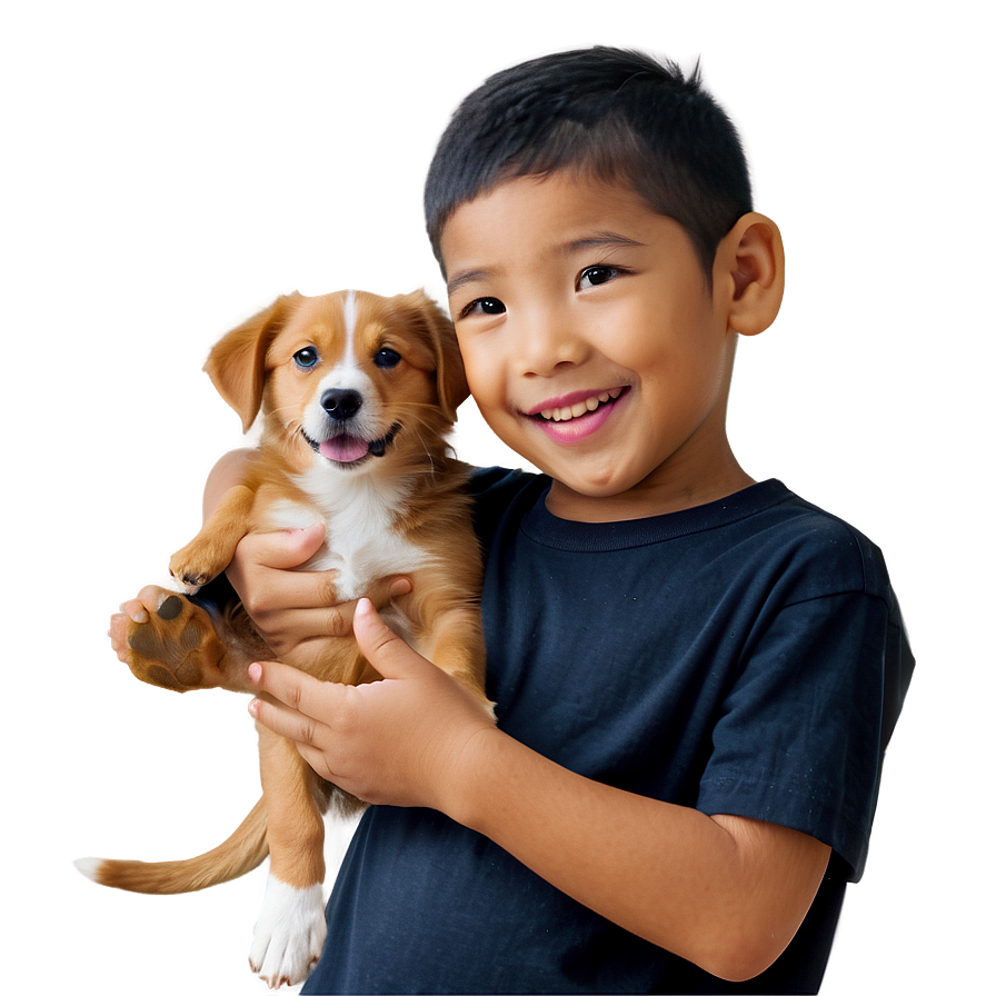 Kid With Puppy Png 05242024