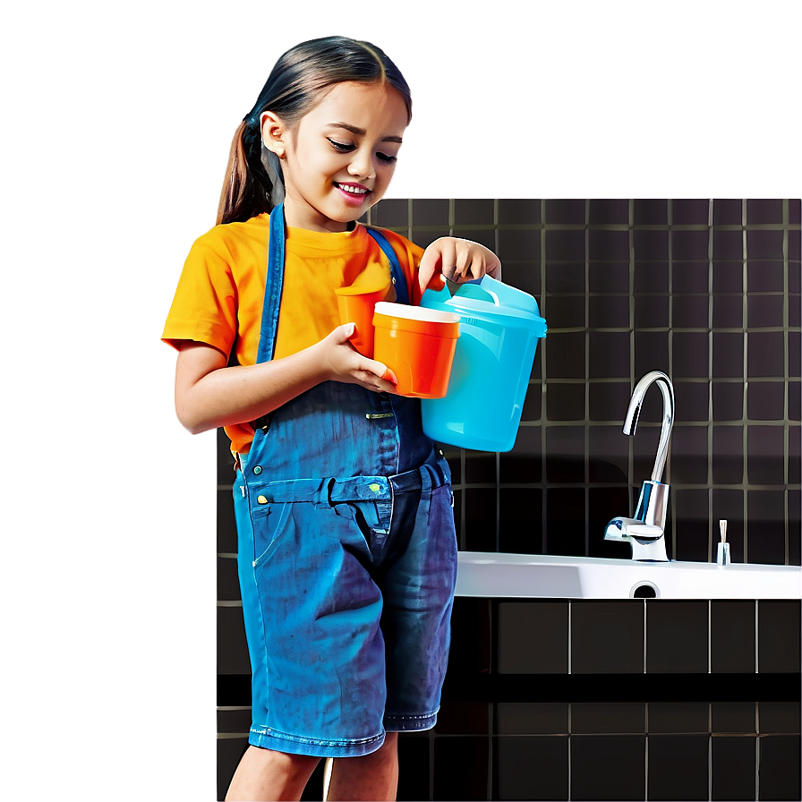 Kids Hand Washing Cartoon Png Nlx19