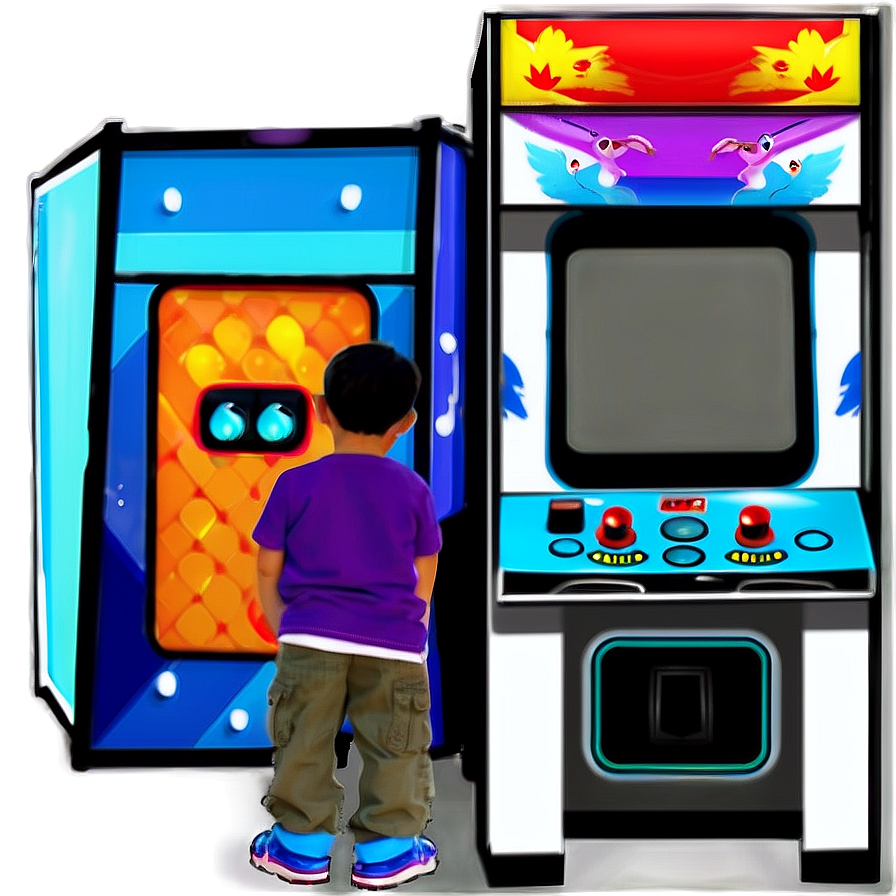 Kids Playing Arcade Games Png Ouk