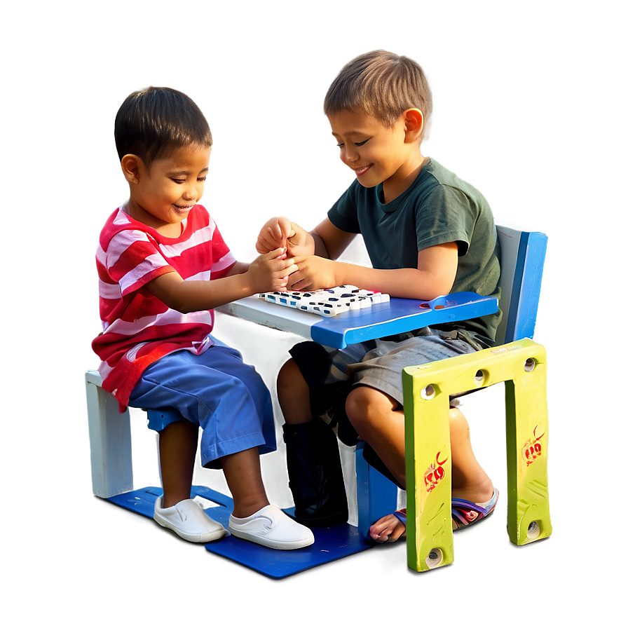 Kids Playing Dominoes Png 06122024