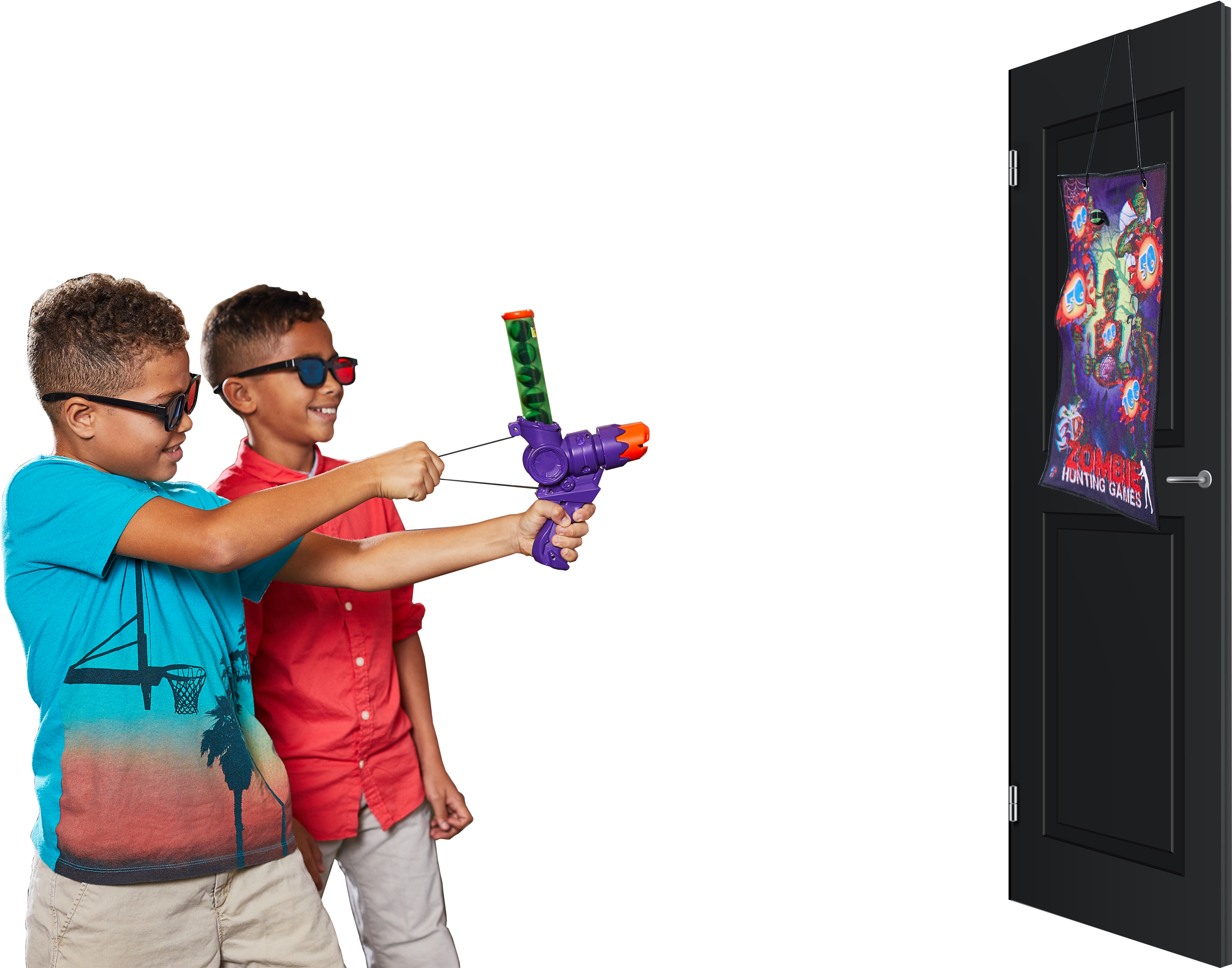 Kids Playing Zombie Hunting Game