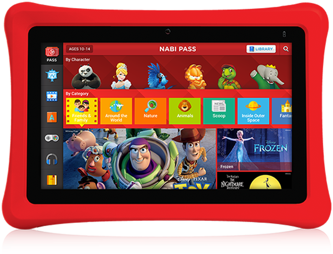 Kids Tablet Red Frame PNG with transparent background