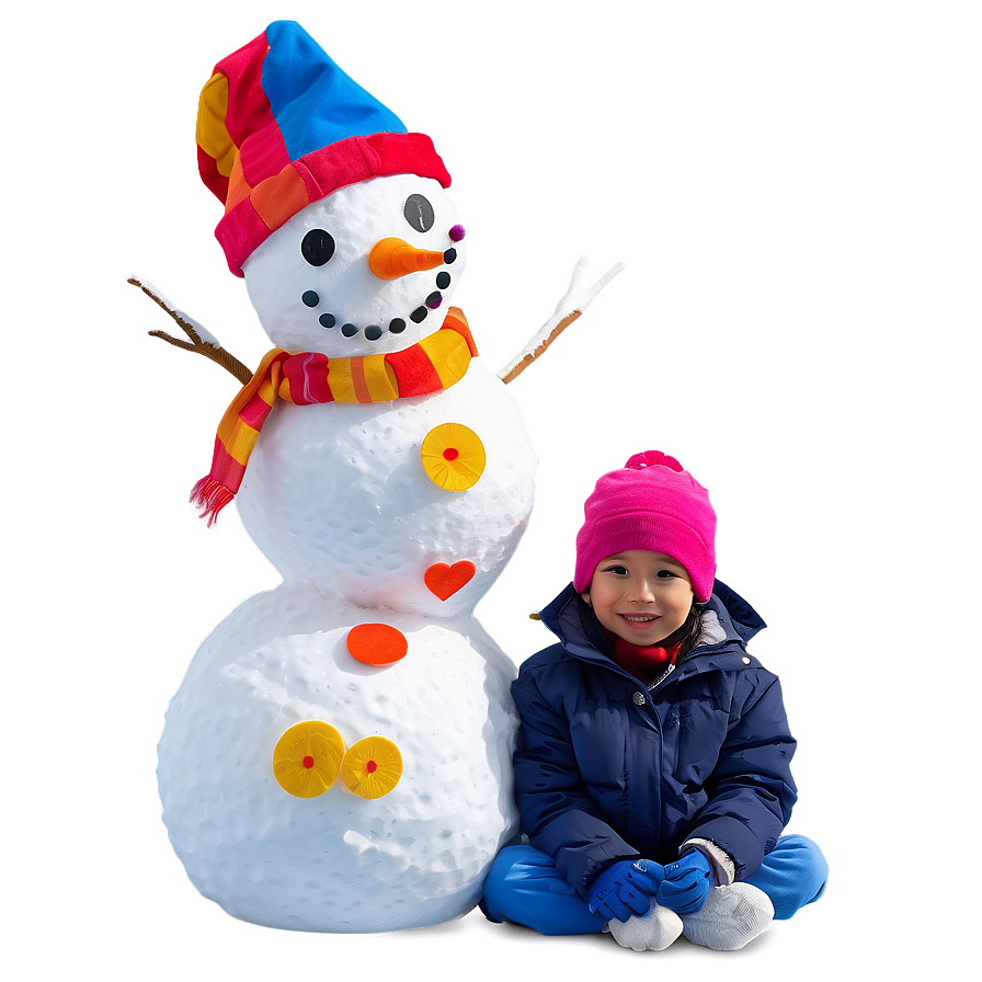 Kids With Snowman Png Vik3