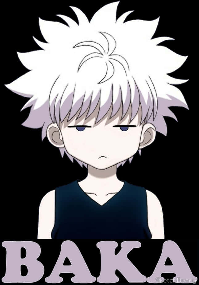 Killua_ Annoyed_ Expression_ B A K A PNG with transparent background