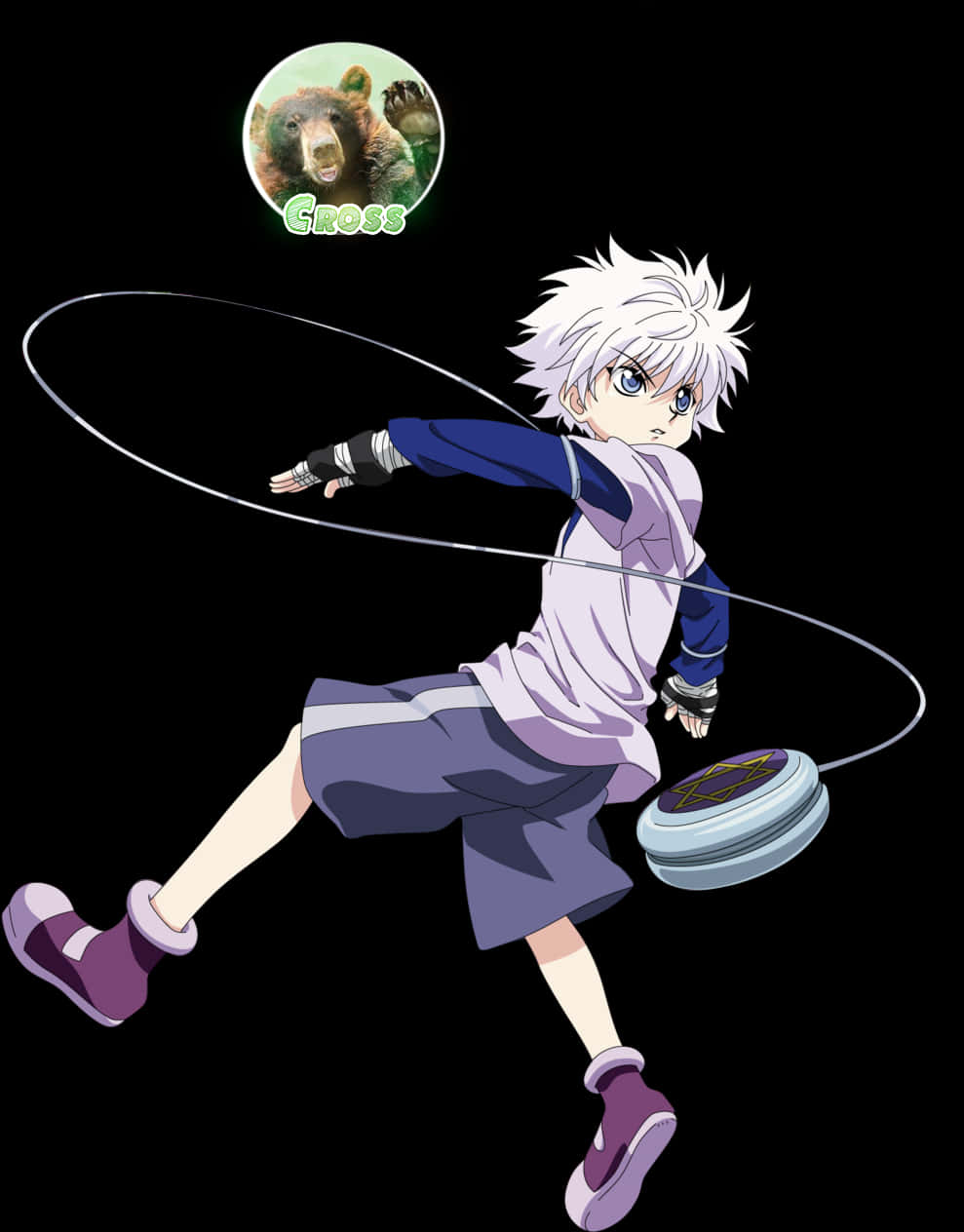 Killua_ Zoldyck_ With_ Yo Yo_ Anime PNG with transparent background