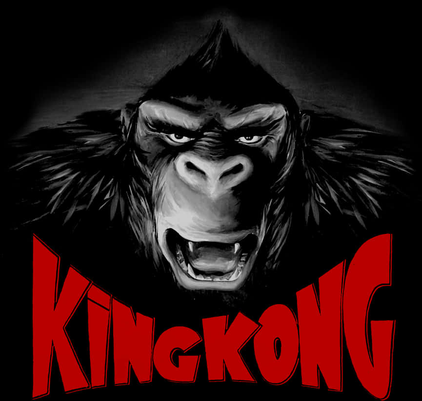 King Kong Angry Portrait PNG with transparent background