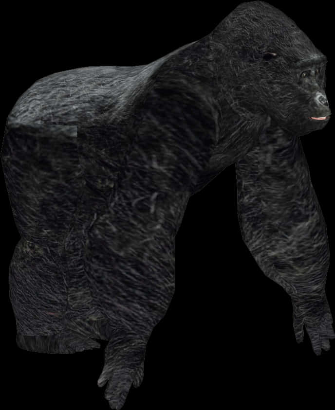 King Kong Black Background PNG with transparent background