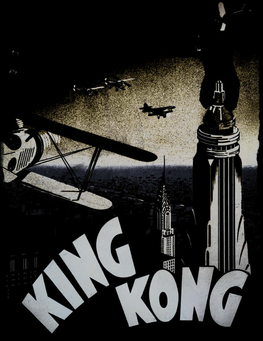 King Kong Classic Movie Poster PNG with transparent background