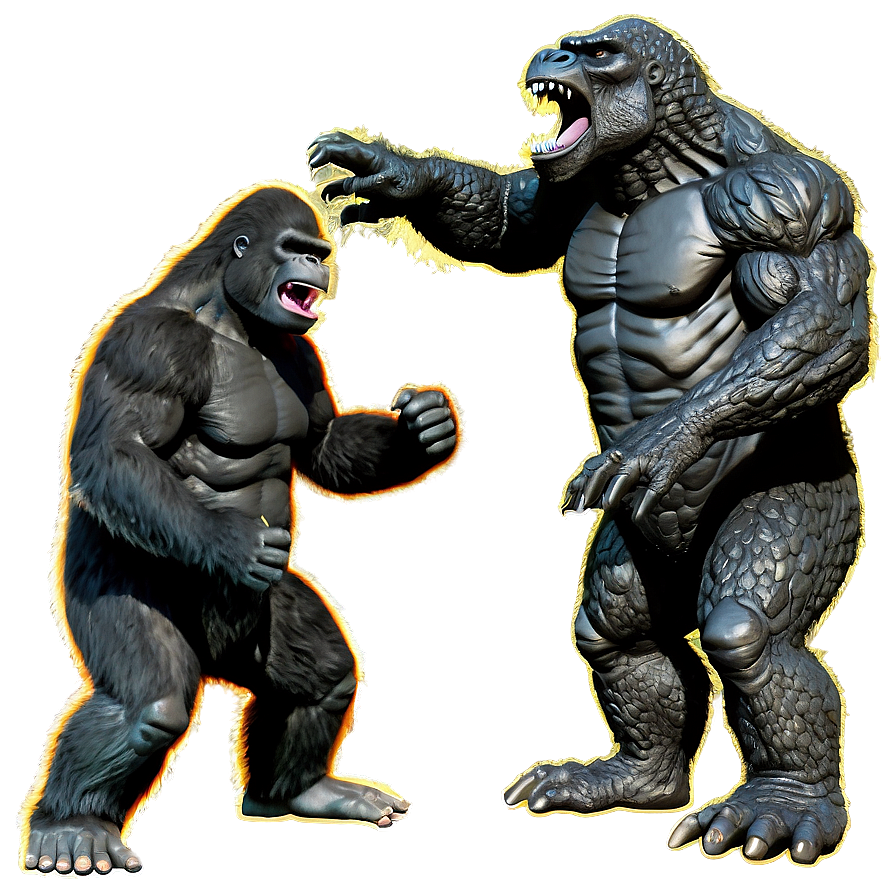 King Kong vs Godzilla PNG xrr85 PNG with transparent background