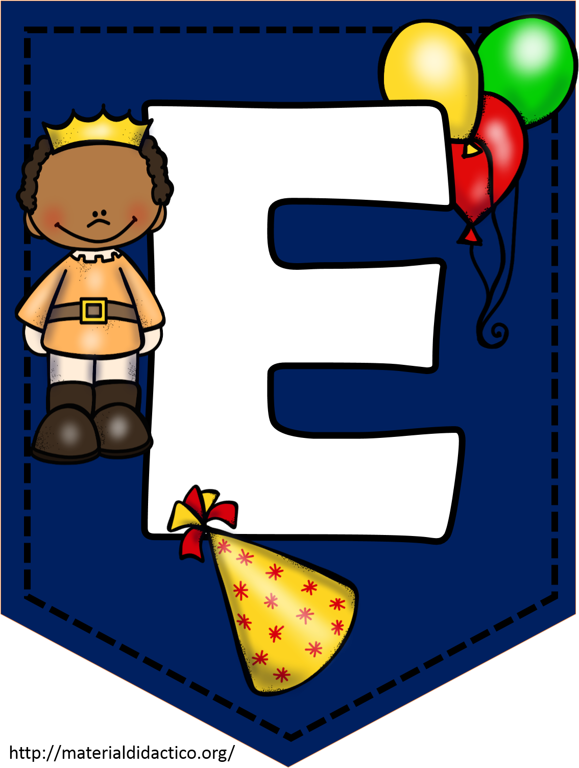 King Letter E Banner Design