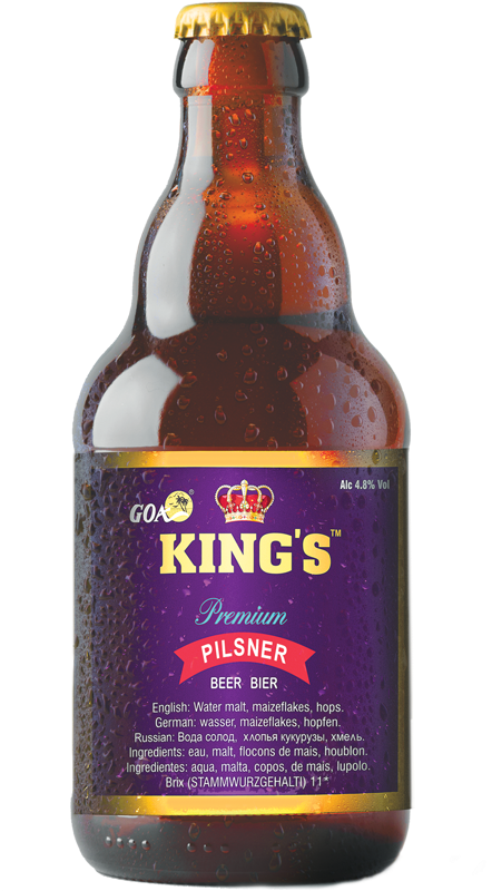 Kings Premium Pilsner Beer Bottle PNG image with a transparent background, free high-resolution download