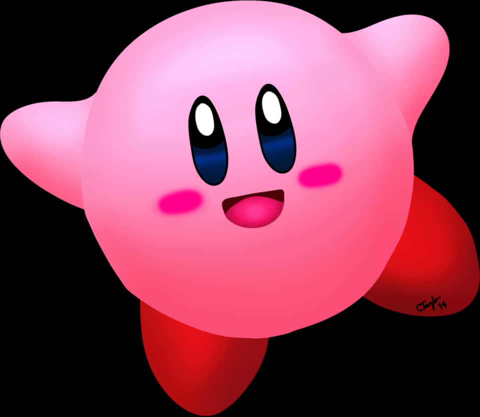 Kirby_ Character_ Illustration PNG with transparent background