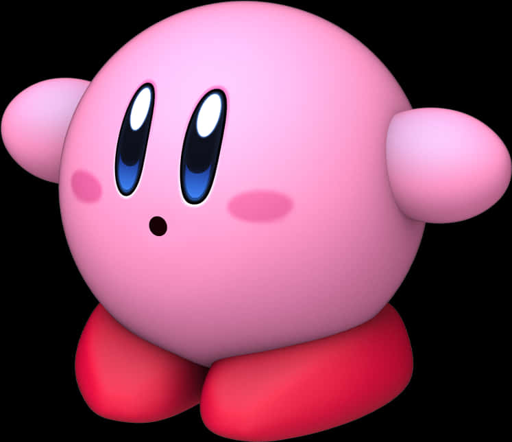 Kirby_ Character_ Render PNG with transparent background