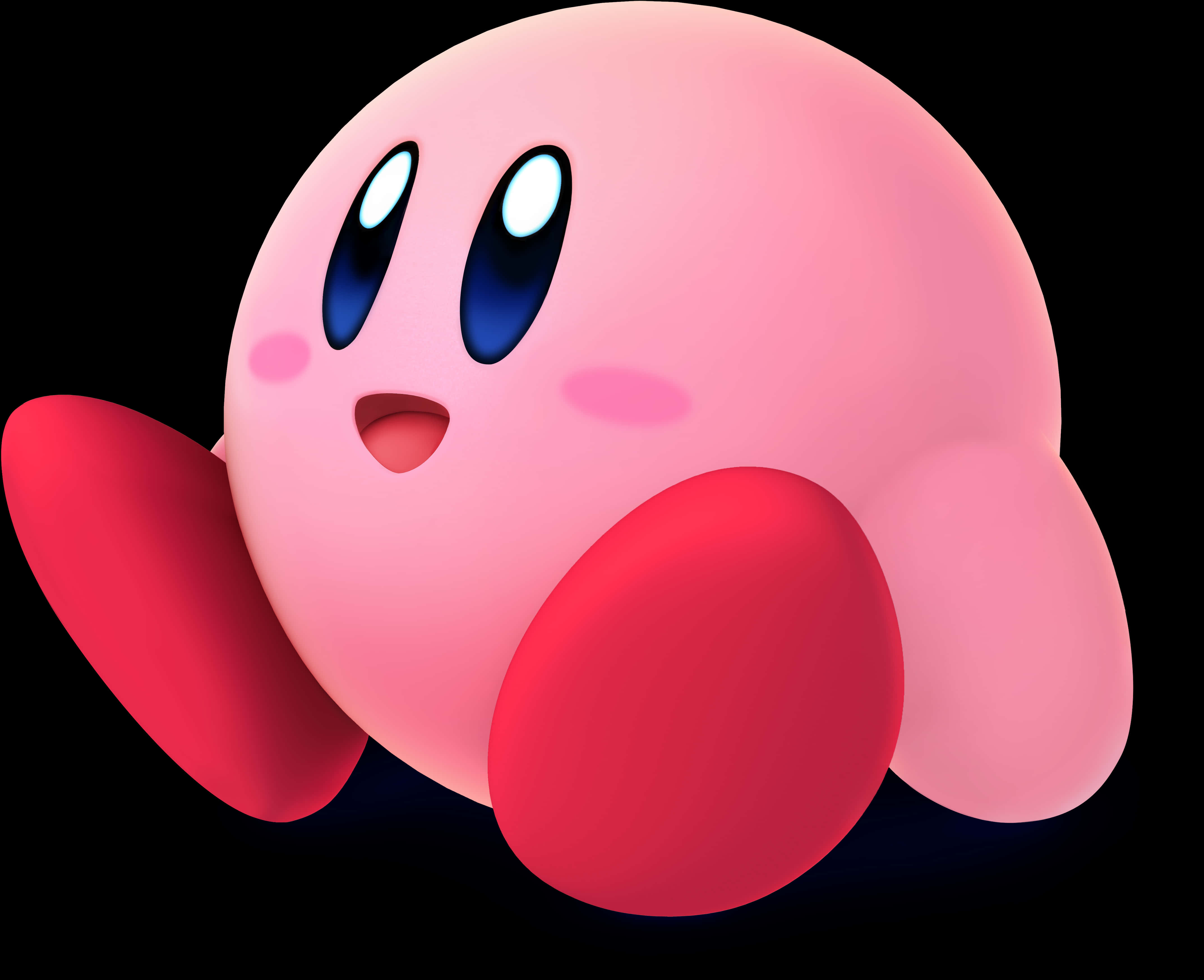 Kirby Iconic Pink Character PNG with transparent background