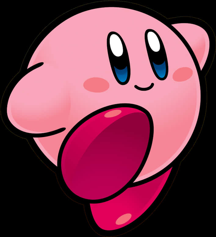 Kirby Iconic Pink Hero PNG with transparent background